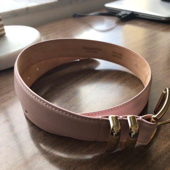 Philosophy pink leather belt, size 40 - Picture 6 of 12